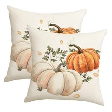 Fall Pillow Covers 18x18 Inch Set of 2,Fall 18" x 18" Pack of 2 Pumpkin 3