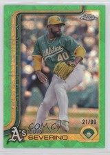 2025 Topps Chrome Logofractor Edition Green Refractor 21/99 Luis Severino 1b8c