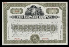 Otis Elevator Company. Stock Certificate.