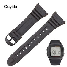 18mm Silicone/Rubber Watch Straps For Casio W-96H-1A 2A 9A 3239 Waterproof New
