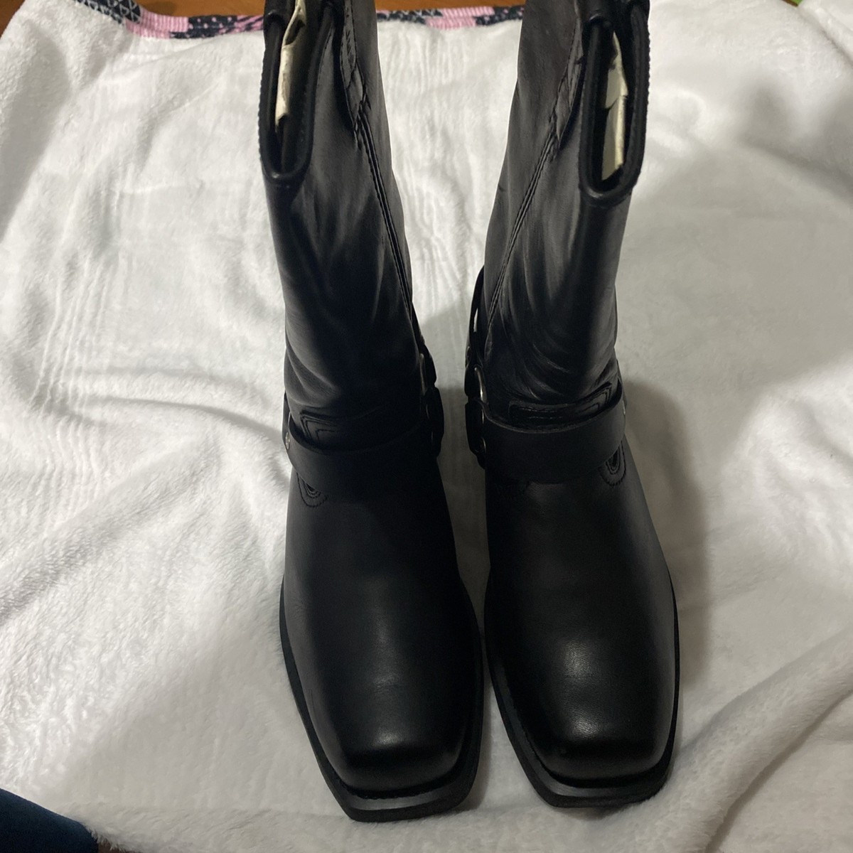Harley-Davidson Mega Harness Motorcycle BOOTS Black Leather 