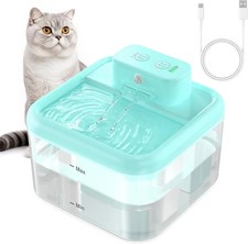 Wireless Cat Water Fountain Motion Sensor 3-Modes Battery Operated Cordless New