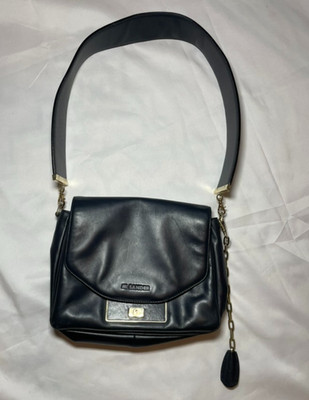 Jil Sander Shoulder Bag 8.5x6x3 Dark Blue w Gold Hardware - *Needs New Closure*