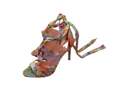 NEW Womens Gianni Bini Size 5.5 Wrap High Heel Sandals Strappy LaceUp MultiColor