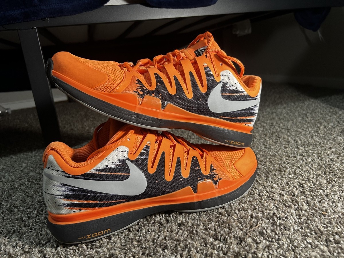 フェデラー　2013年　全仏オープン　ナイキ　NIKE 2013 Nike Zoom Vapor 9.5 Tour Roger Federer Orange Tennis Shoes