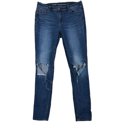 Old Navy Boyfriend Skinny Jeans Womens 8 Tall Blue Pockets Distressed