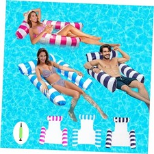 3 Pack Pool Floats Adult, 4-in-1 Inflatable water Hammock, 3 Tubes Inflatable