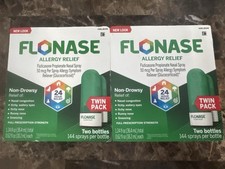 2 Units FLONASE Allergy Relief Nasal Spray Twin Pack 4 Bottles total 1/26
