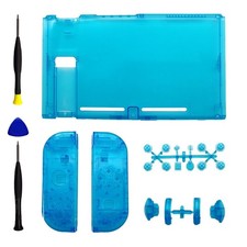 Clear Blue Full Set Housing Shell Case With Buttons for Nintendo Switch