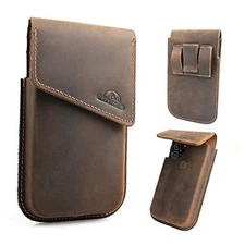  Leather Phone Holster for Galaxy S25 Plus, S24 Plus - X-Large Darkbrown