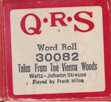 QRS Player Piano Word Roll 30082 Tales From The Vienna Woods by Frank Milne
