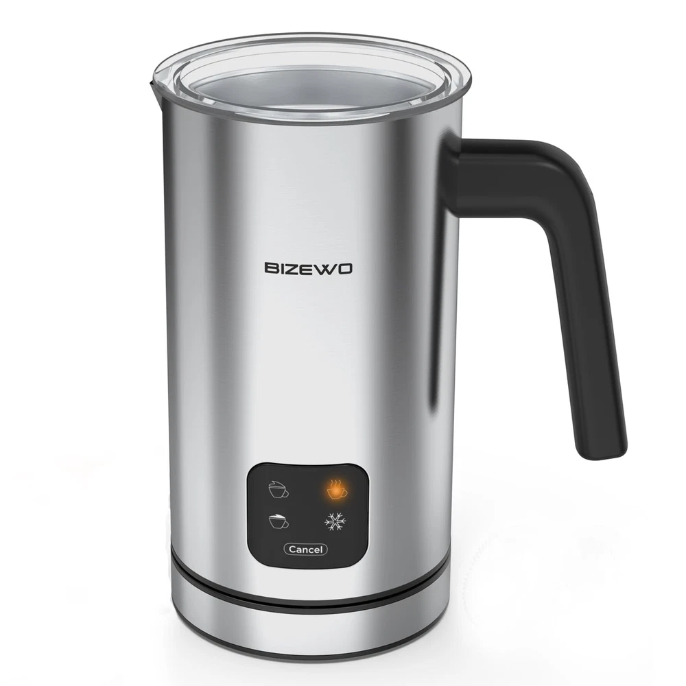Electric Milk Frother & Warmer 4-in-1 for Hot & Cold Foam