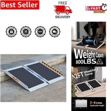 Non-Slip 2 Foot Aluminum Wheelchair Ramp with Handle - Ideal for Home Entry