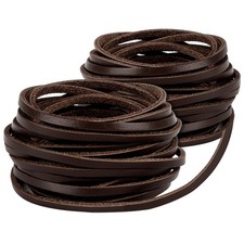 10 Yards Flat Genuine Leather Cord, 3/4/5 mm Available, Real 3mm, Dark Brown