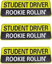 3 PCS Student Driver Magnetic Car Signs, Removable Weather Color: Yellow/Black
