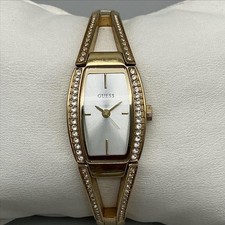 Guess Womens Watch 18mm Gold Tone Crystal Bracelet Petite New Battery 6"