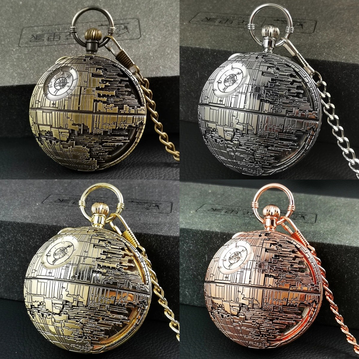 Star Wars Death Star Flip Cover Quartz Pocket Watch Music Box