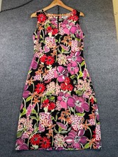 VTG Lilly Pulitzer Silk Dress Floral Flower Market Lena Sz 8 Sleeveless V Neck