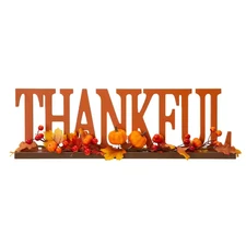 20 In. L Thankful Wooden Table Decor