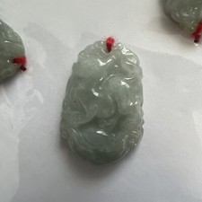 Year Of Dog Chinese Zodiac Natural Jade Green Jadeite Pendant Necklace Amulet