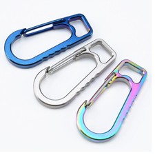 EDC Titanium Alloy Carabiner Spring Snap Hook Clip KeyChain Quick Release Buckle