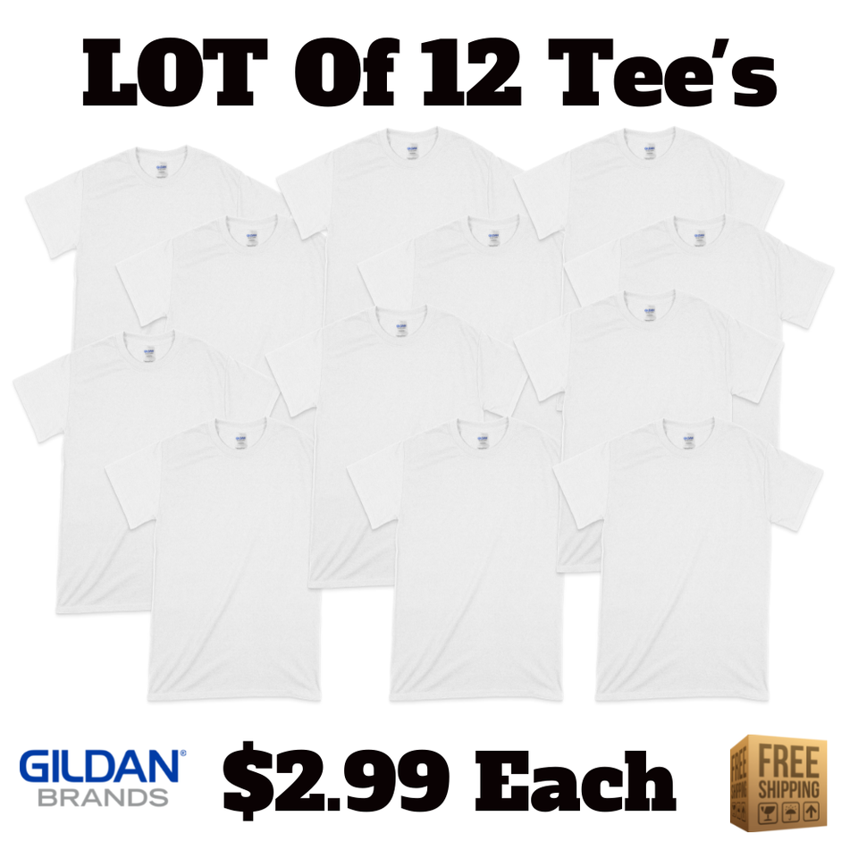 Gildan Blank T-Shirts Unisex - Lot of 12 T-Shirts - You Pick Sizes ...