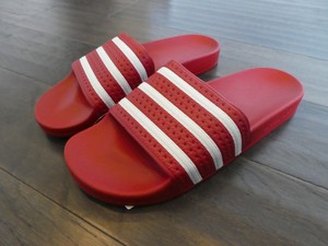 adidas adilette red slides