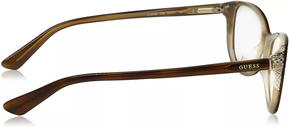 Guess GU2589 052 Brown Gold Cat Eye Plastic Eyeglasses Frame 52-17-140 GU 2589 - Image 3 of 3
