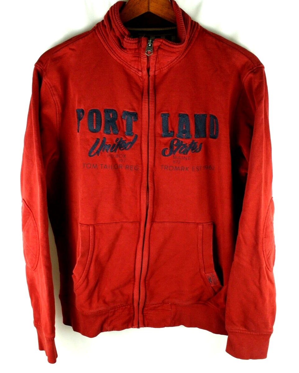 Tom Tailor Portland Red Full Zip Sweatshirt Size M | eBay