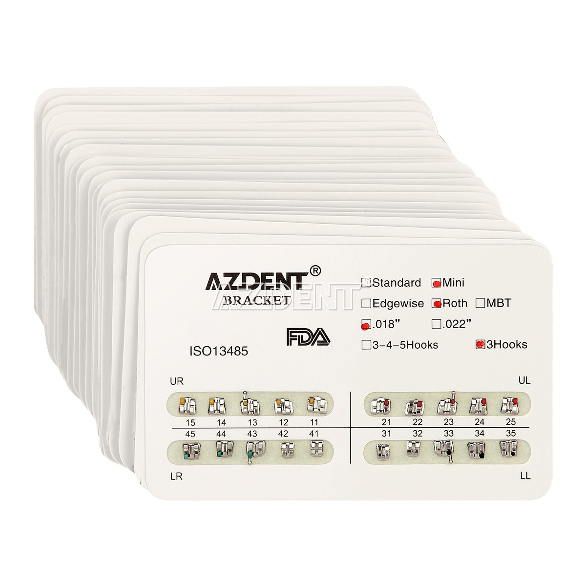 AZDENT Brackets Mini Roth 018 022 Metal Ortodoncia Brackets De Ortodoncia AZDENT Mini Roth/MBT - Pack De 20 Unidades, Para Alambre .018 O .022 Unihertz Titan