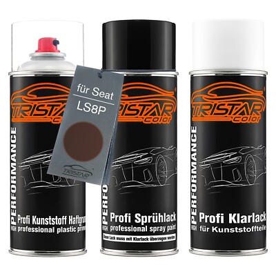 Autolack Spraydosen Set für Kunststoff für Seat LS8P Marron Tierra Metallic