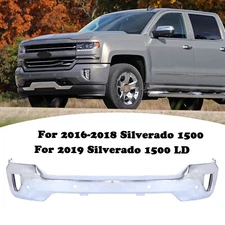 For Chevy Silverado 1500 Front Bumper Face Bar W/ Sensor Hole 2016-2018 Chrome