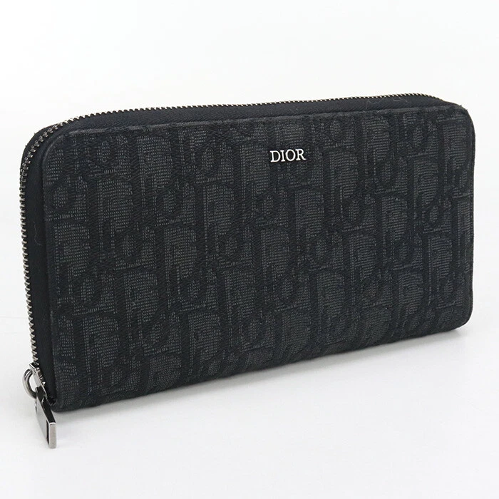 Dior 2ESBC252YSE Portefeuille Long Zip Dior Oblique Jacquard Noir Homme