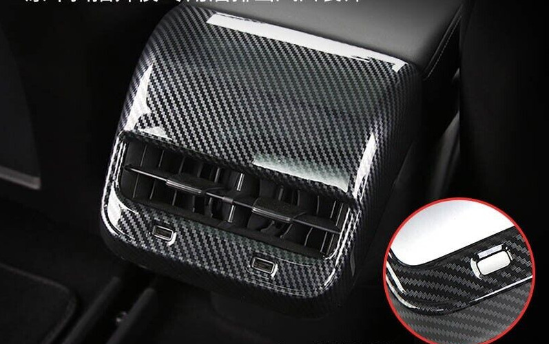Carbon Fiber Rear Seat Air Vent Outlet Cover For Tesla Model Y Car Accessories