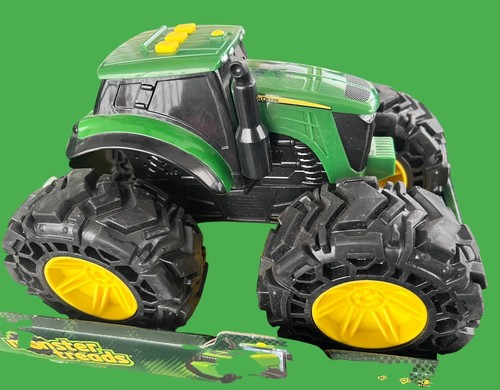 ✨John Deere Kids Monster Treads Tractor Toy With Wagon Lights And Sounds Green - Picture 7 of 8
