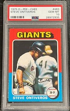 1975 O-PEE-CHEE Steve Ontiveros PSA 10 GEM MINT (Canadian Topps) #483 Giants OPC