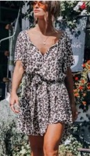 SPELL & THE GYPSY Leopard Mini Dress Size M #35537