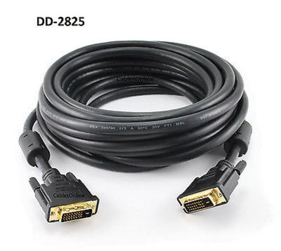 25ft DVI-D Dual-Link Male to Male Video Monitor Cable w/ Ferrites, DD-2825