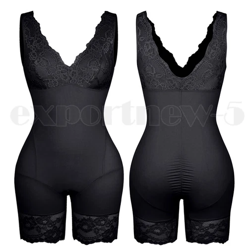 Mujeres Sexy Encaje Cuello Body Modelador de Cintura Entrenador Barriga Control Body Prendas con Forma - Imagen 14 de 24
