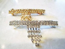 Crystal gold or silver cascading crystal hair barrette clip bridal clip bridal