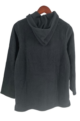 Quacker Factory Embellished Fleece Zip Front Jacket Black - Picture 2 of 2