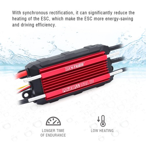 ROCKET-RC Bürstenlose ESC 70A-200A/130A HV/160A HV Wasserdicht 3-14S für RC Boot - Picture 3 of 18