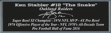 Ken Stabler Autograph Nameplate Oakland Raiders Autograph Helmet Jersey Ball 