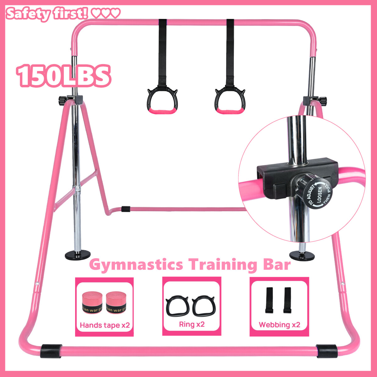 Adjustable Horizontal Gymnastics Bars Junior Kids Bar Home Gym Training