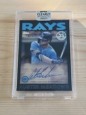2021 Topps Clearly Authentic Austin Meadows Black Auto Autograph #46/75 Rays