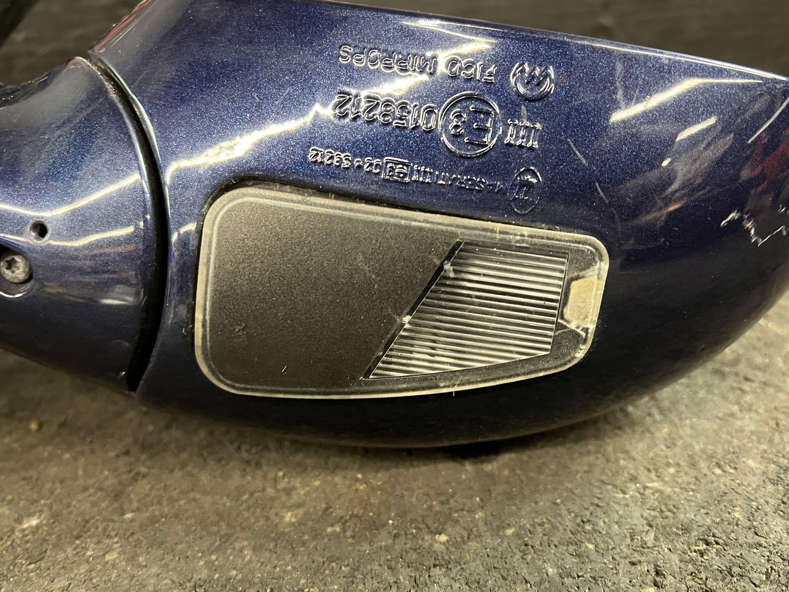 03-07 MASERATI QUATTROPORT POWER PASSENGER SIDE VIEW DOOR MIRROR BLU NETTUNO