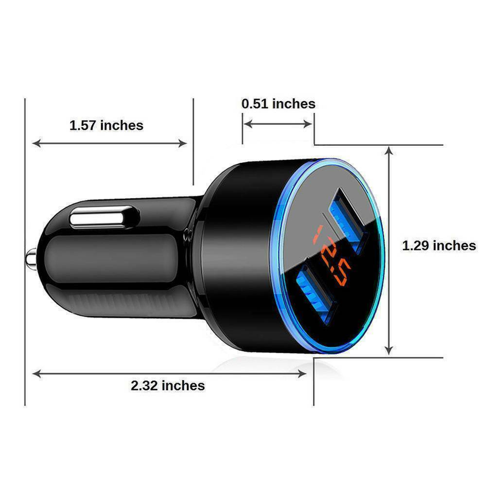 Car Cigarette Lighter Phone Charger Digital LED Voltmeter Auto