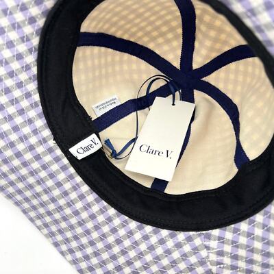 CLARE V X HEATHER TAYLOR HOME Serge Hat Womens Purple White  display picture 2