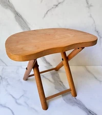 Estate Vintage NEVCO Wood Fold'n Carry Milking Stool, Working No Issues