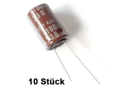 ab 10 Stück: ELKO Kondensator 100V 330uF (M) 105°C radial Elektrolytkondensator